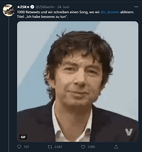 ZSK Tweet mit Ankündigung für Drostsen-Song