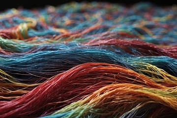 glasfasern wellenförmig in allen Farben (AI-Bild)